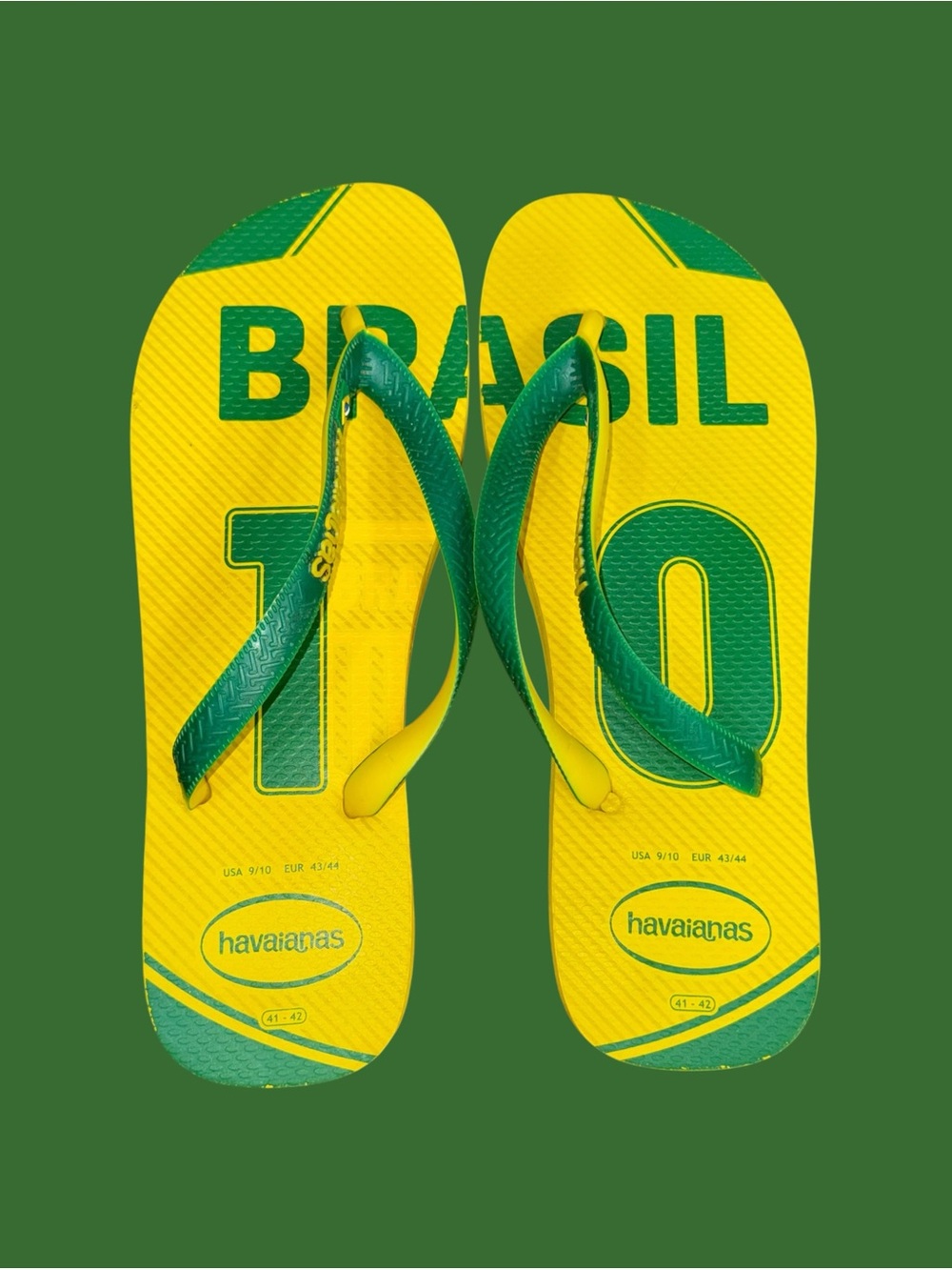 Havaianas Yellow and Green Brasil Flip Flops